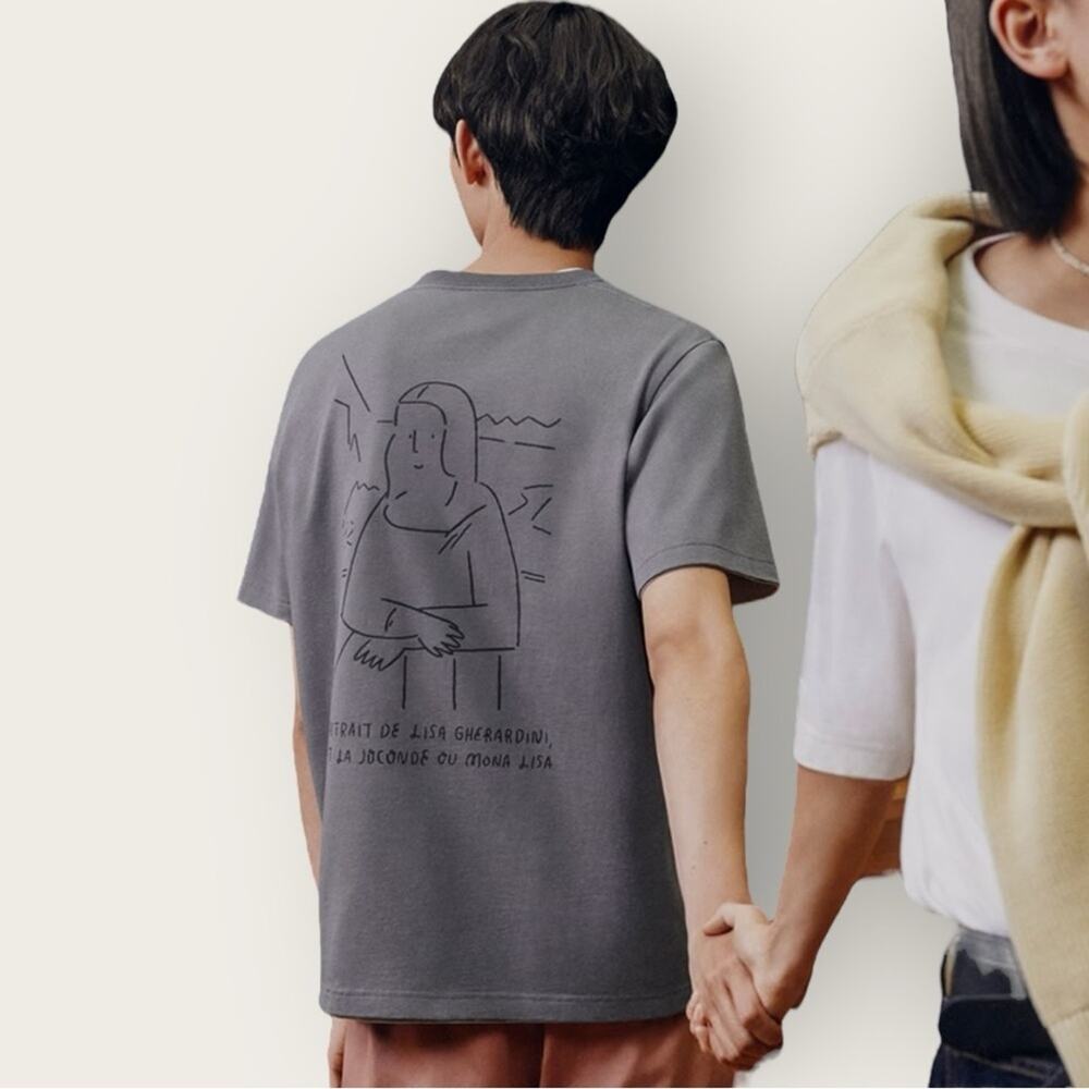 Uniqlo x Louvre x Yu Nagaba | The Musee du Louvre Mona Lisa Tee | Gray | XL